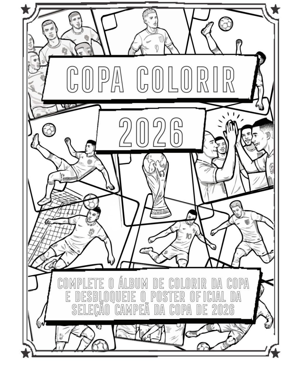 Copa Colorir 2026: Álbum de colorir da Copa do mundo de futebol 2026