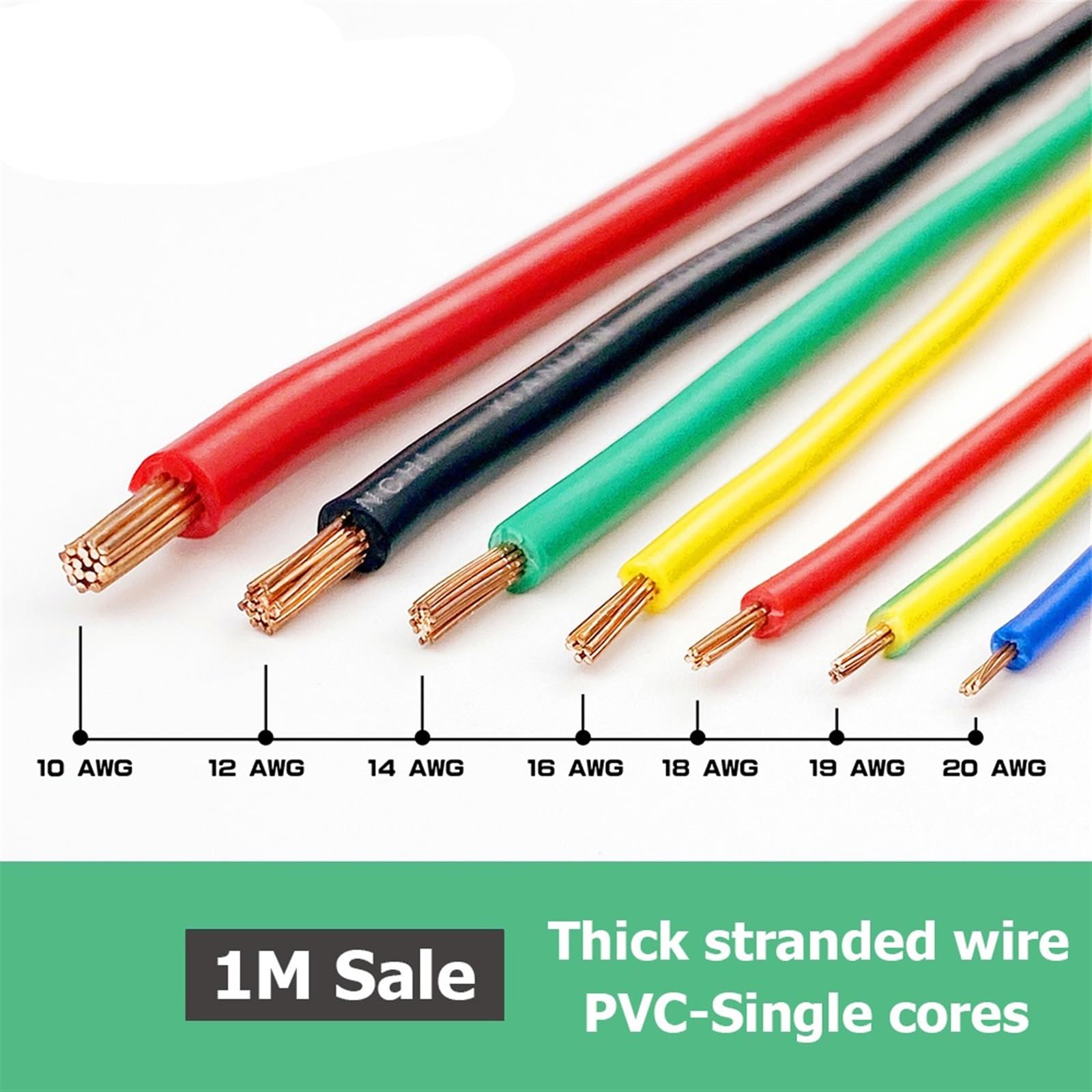 Troncalización Sólido Cables de cobre de 10 metros 18AWG, Cables rojos de 240V 110v Cable eléctrico 20AWG 16AWG 14AWG 12AWG 10AWG Cable eléctrico Conector Telar ( Color : Negro , Size : 10AWG - 6mm2 )