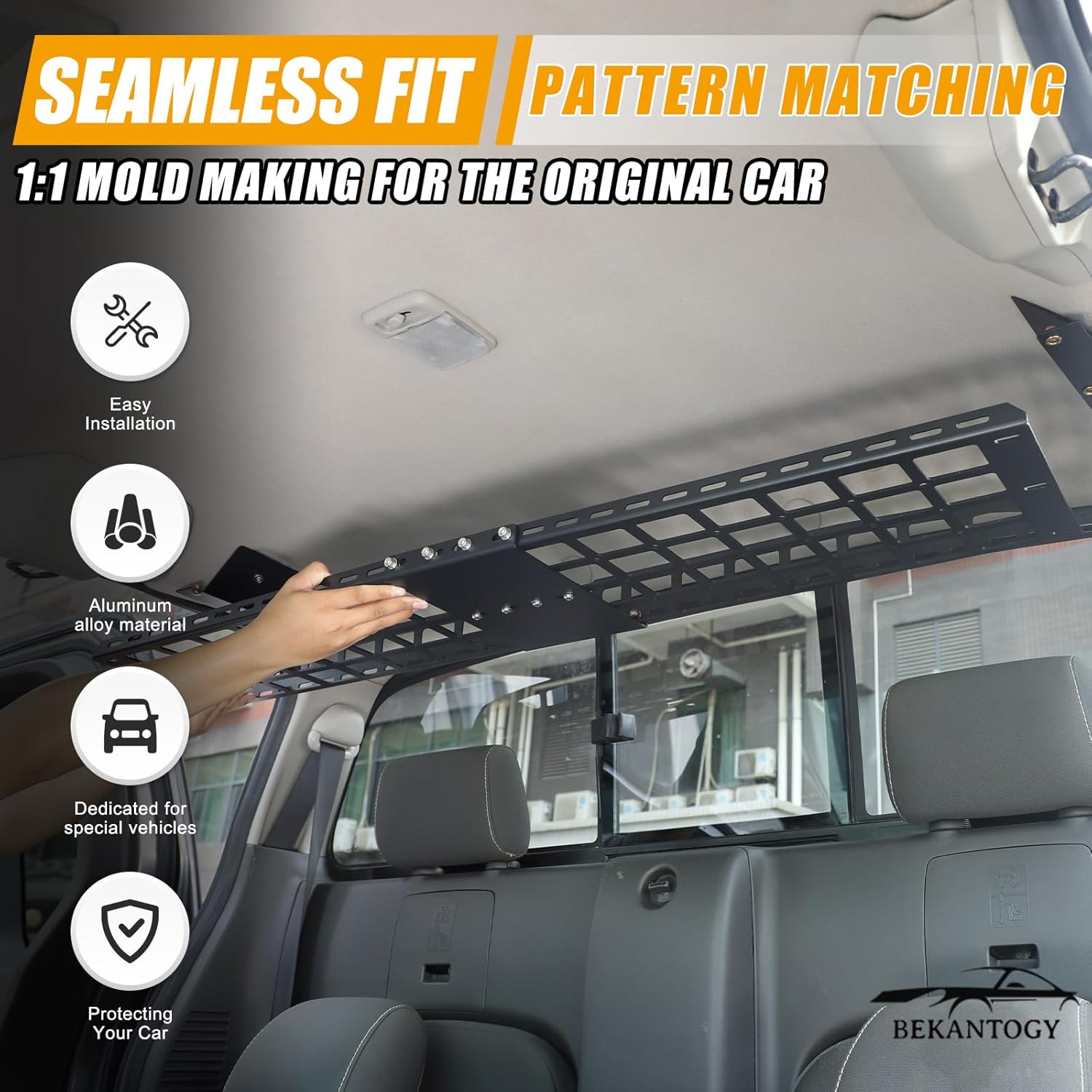 Car Cargo Rack Compatible with Nissan Frontier 2022-2025 Aluminum Alloy Rear Trunk Cargo Rack Basket Tray Roof Overhead Molle Panel System Shelf Rack Trunk Hanging Organizer (2009-2017)