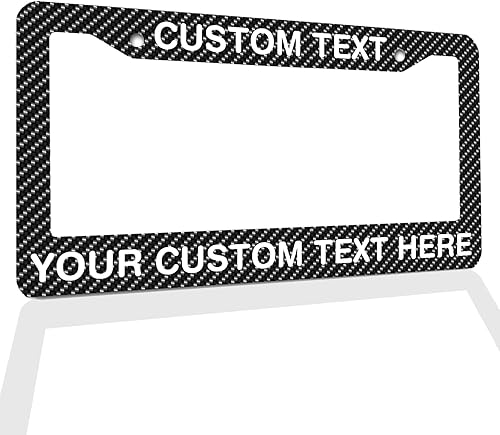 Miniatura 1 de Marco de matrícula con texto  Marco de matrícula con mensaje personalizado, con nombre personalizado, monograma, logotipo, soporte para placa de