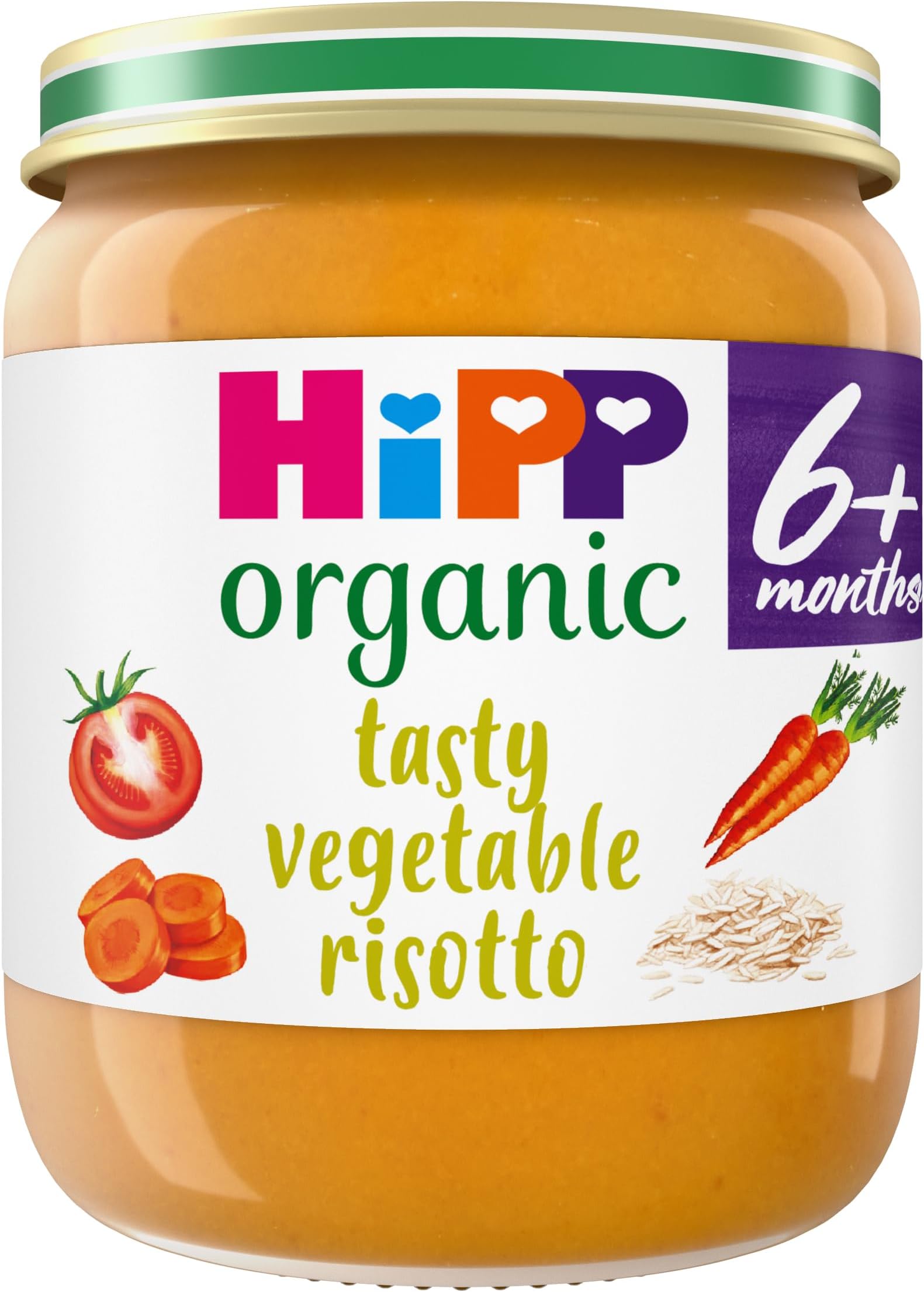 HiPP Organic Tasty Vegetable Risotto Baby Food Jar 6+ Months 125g (Pack of 6)