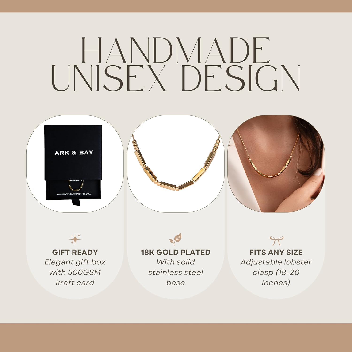 Christian Morse Code Necklace for Her | 18K Gold Plated Chunky Morse Code Necklace for Women | Ladies Religious Minimalist Bead Bar Jewelry with Inspirational Words of Encouragement | Catholic Gift for mom, sister, daughter, friend - Image 2