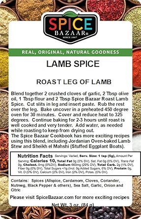Spice Bazaar Chef crafted Lamb Spice Seasoning & Rub, All