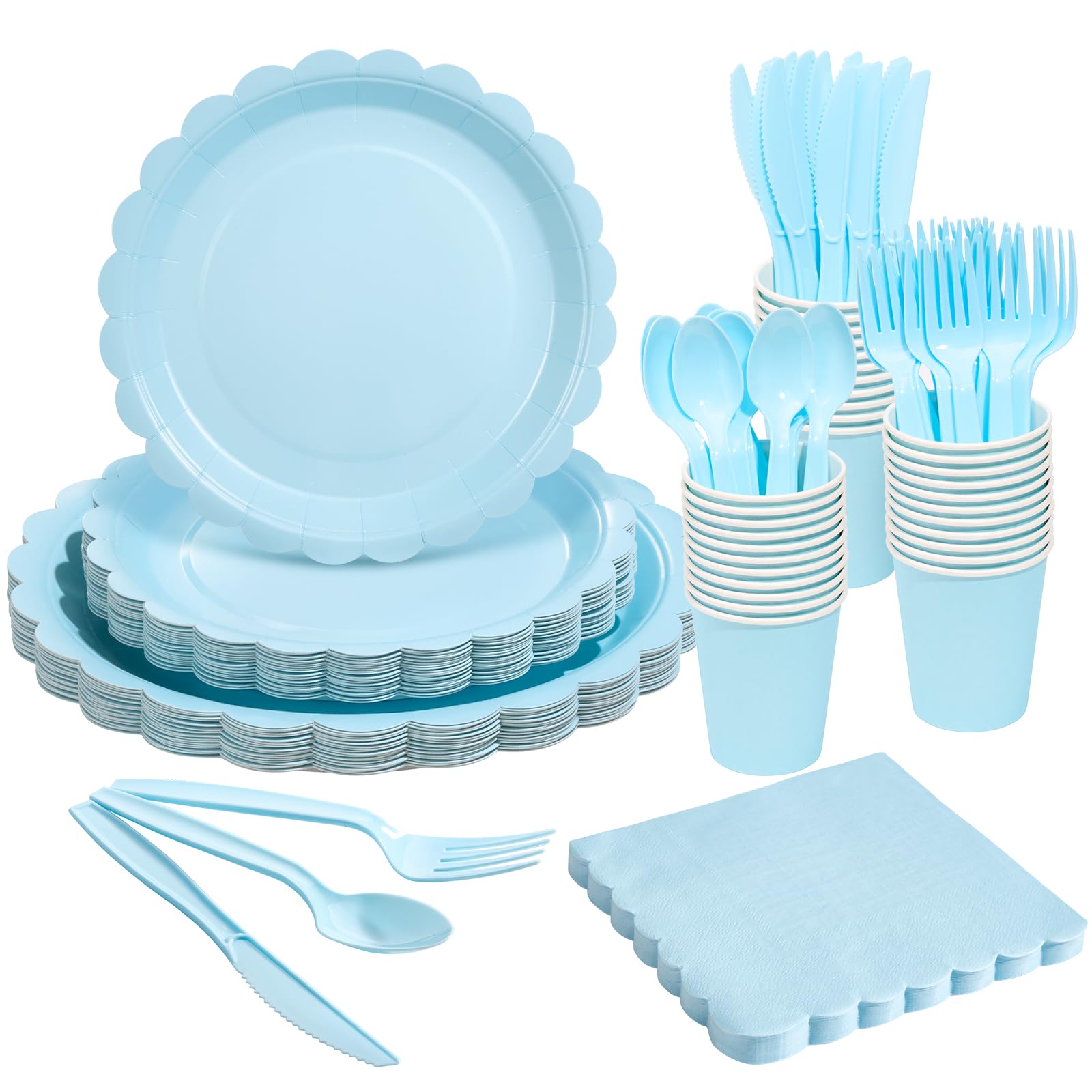 Goodluck Ivory Disposable Plates - 350PCS Party Set -11