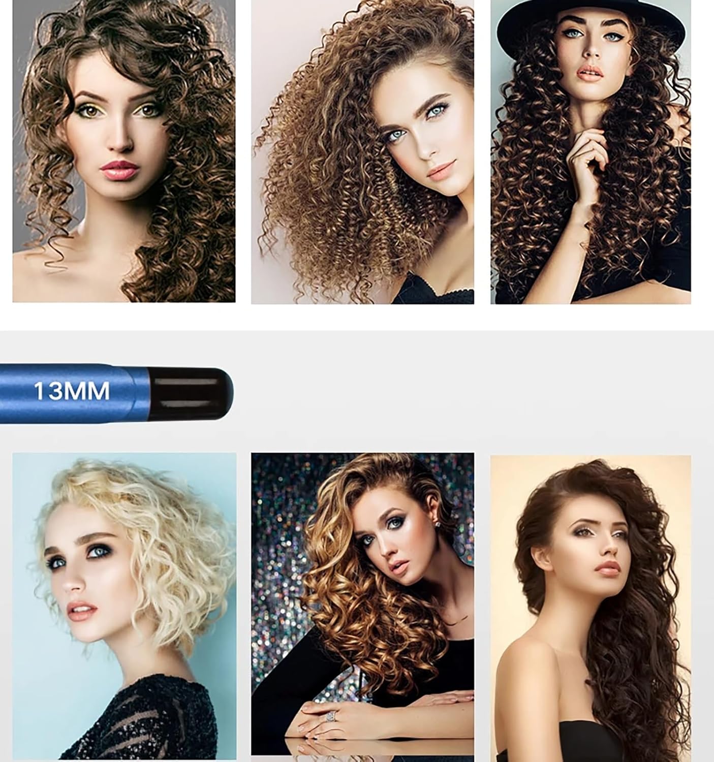 GeRRiT Thin Curling Wand 19mm Small Curling Iron, Tiny Barrel Curling Wand for Short Long Hair, Thin Curling Iron Ceramic Tourmaline for Short & Long Hair Ceramic Barrel (Color : Gold)