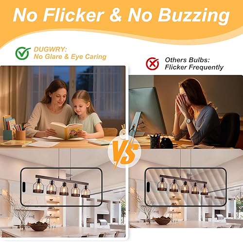 Miniatura 5 de Bombillas LED Edison de 8 W equivalentes a 60 vatios, bombillas vintage ST58 regulables, 800 lm, base media E26, bombillas de filamento de vidrio