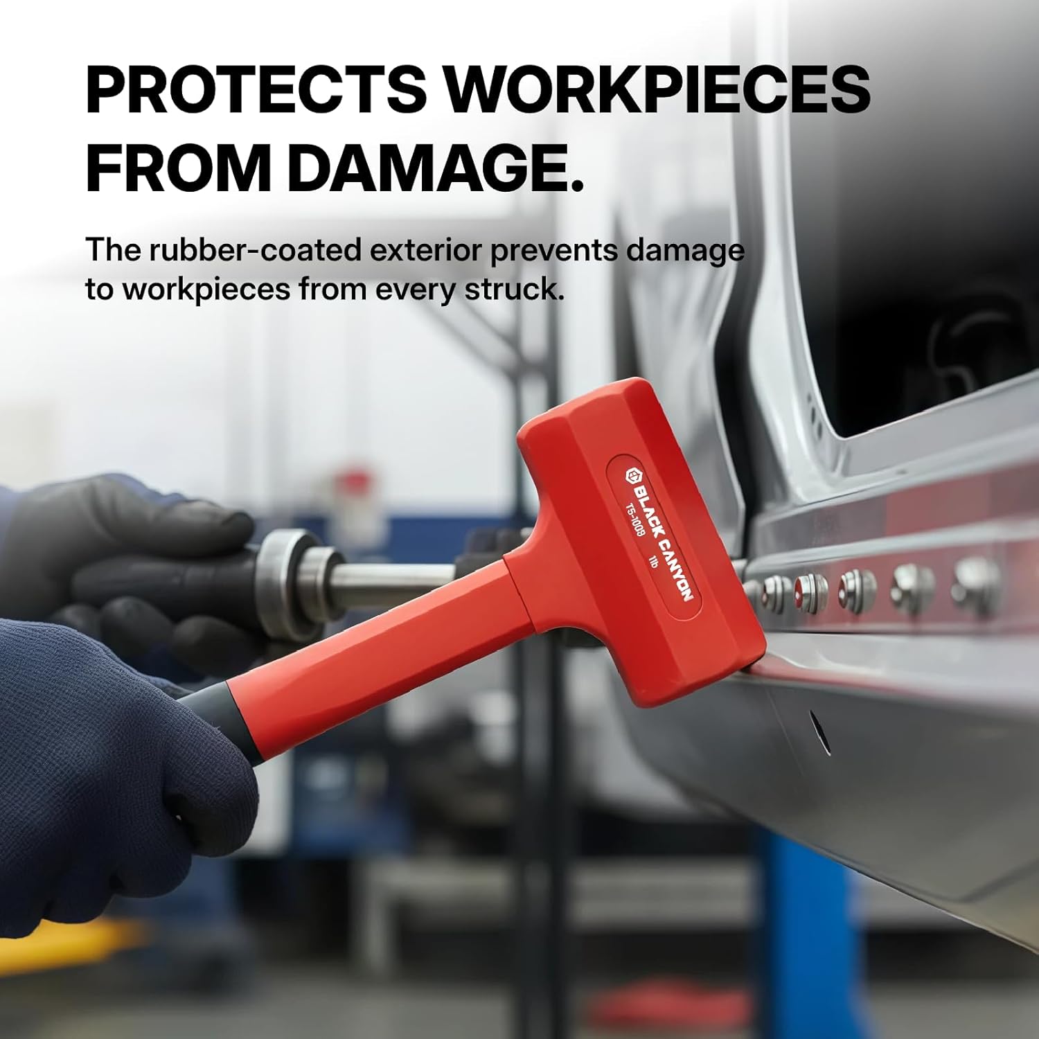 BLACK CANYON Dead Blow Hammer 2 LB (32OZ）Bounce-Resistant Rubber Mallet with Non-Slip Grip for Furniture Assembly, Metalworking & Automotive Repair