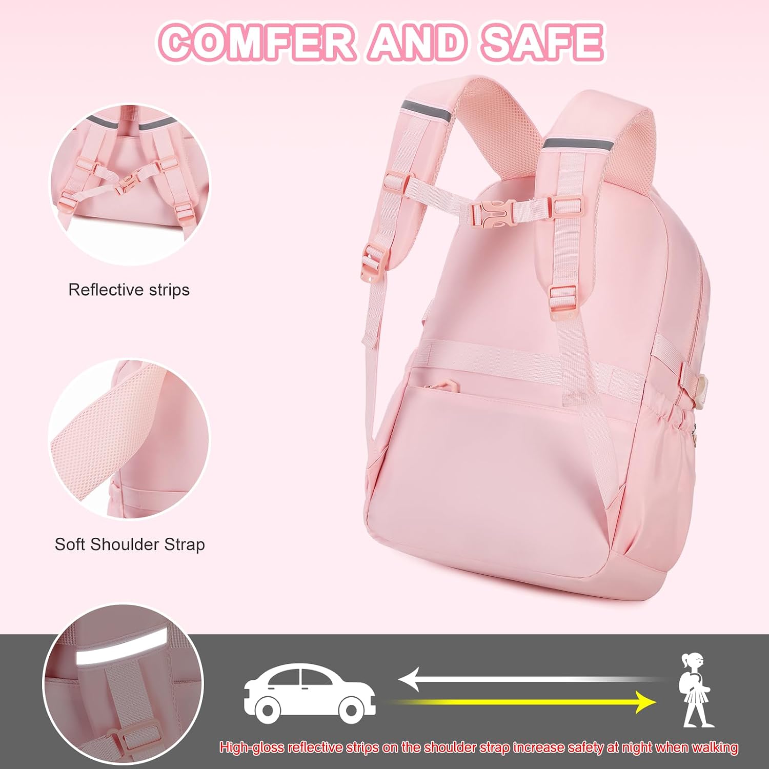 Scothen 3pcs Girls Backpack School Kids