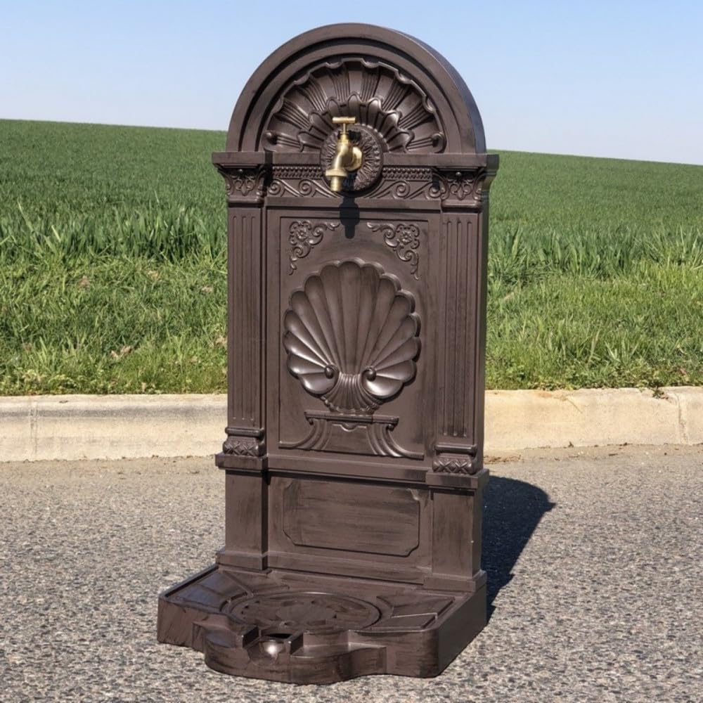Fontaine de Jardin extérieur en Fonte Aluminium Marron 42 x 32 x 84cm