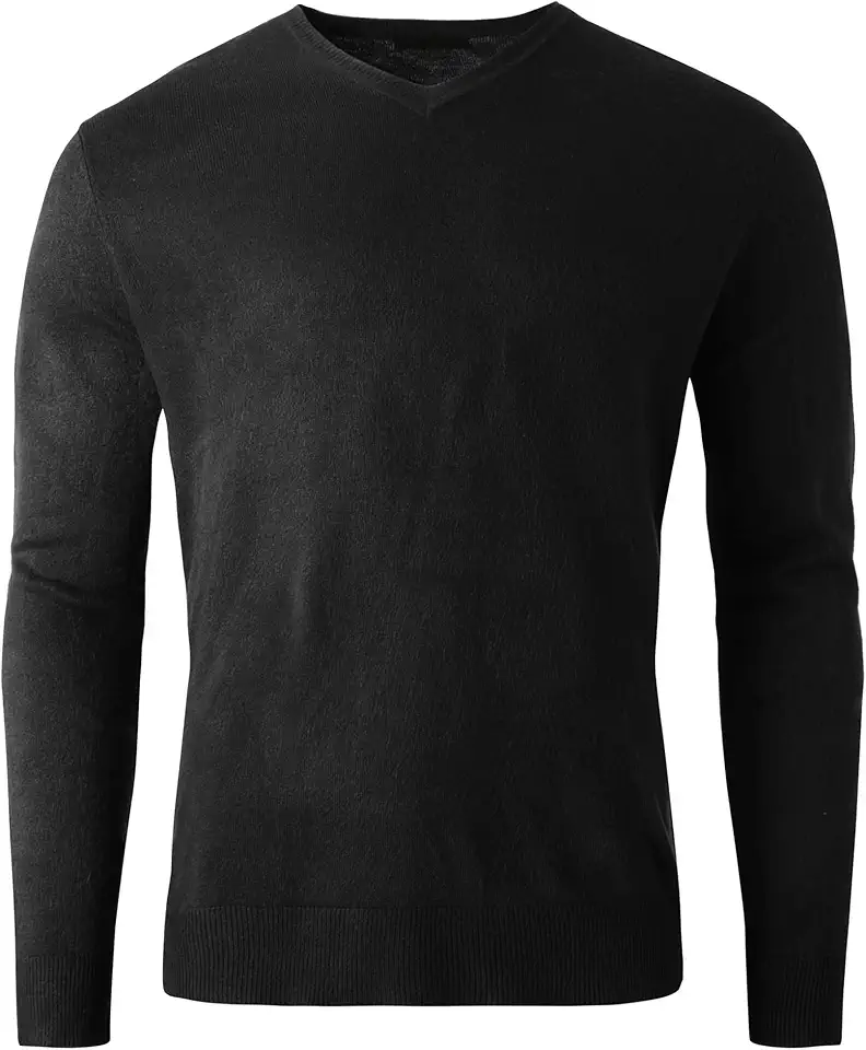 Hat and Beyond Mens Premium Knit Sweater Slim Fit Lightweight Pullover Long Sleeve Crewneck & V-Neck Sweatshirt
