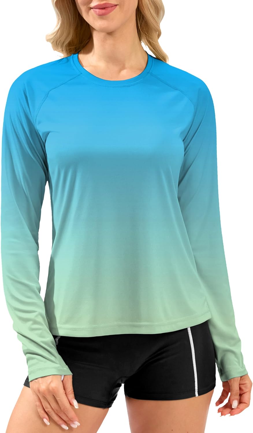 Women's UPF 50+ Sun Shirts Long Sleeve UV Protection Rash Guard Lightweight Quick Dry Workout Hiking Tops for Women