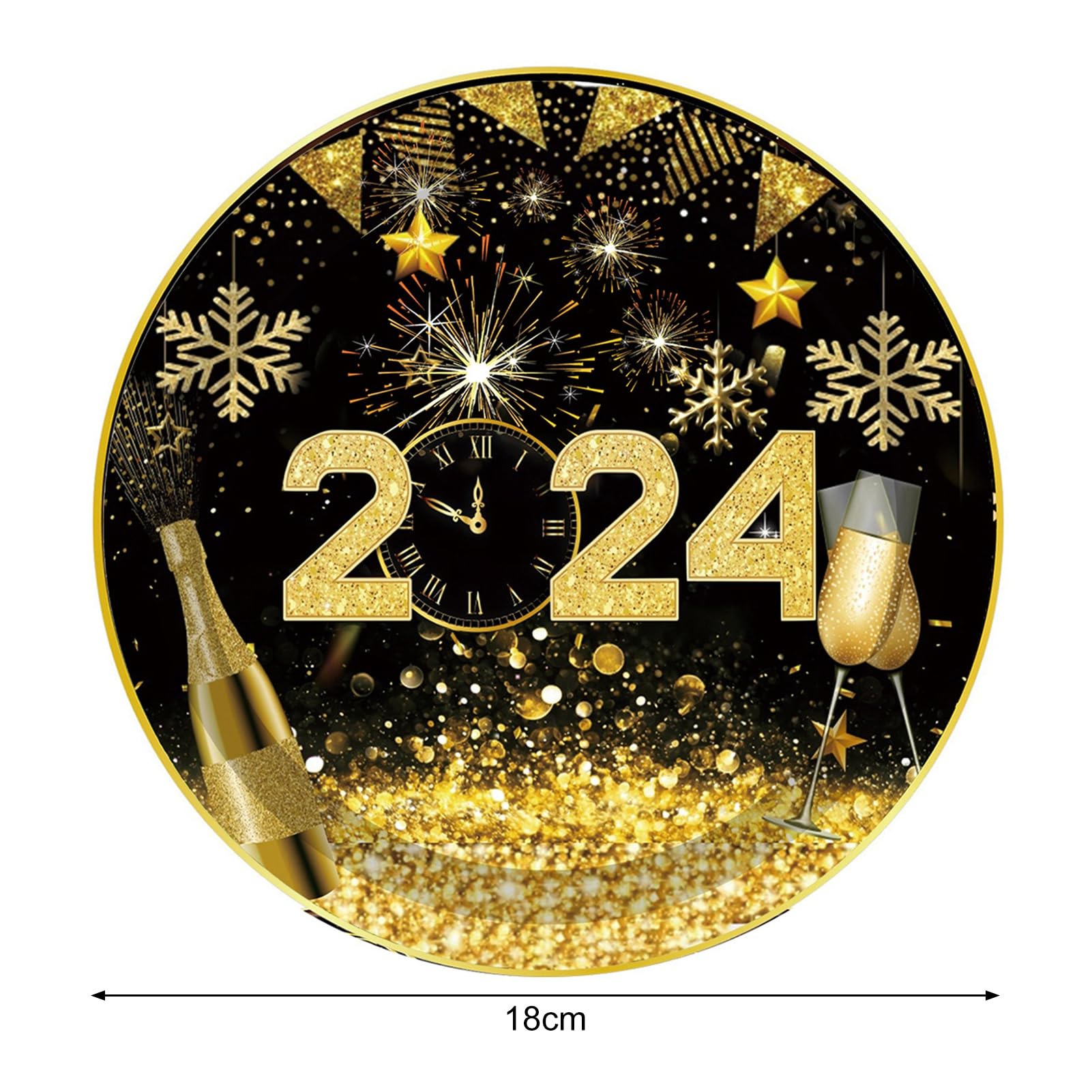2025 Nieuwjaar Party Decoraties Zwart Goud - Servies, Borden, Cups, Servetten voor Oudejaarsavond Feestbenodigdheden - NYE Decoraties (Serveer 16 Gasten