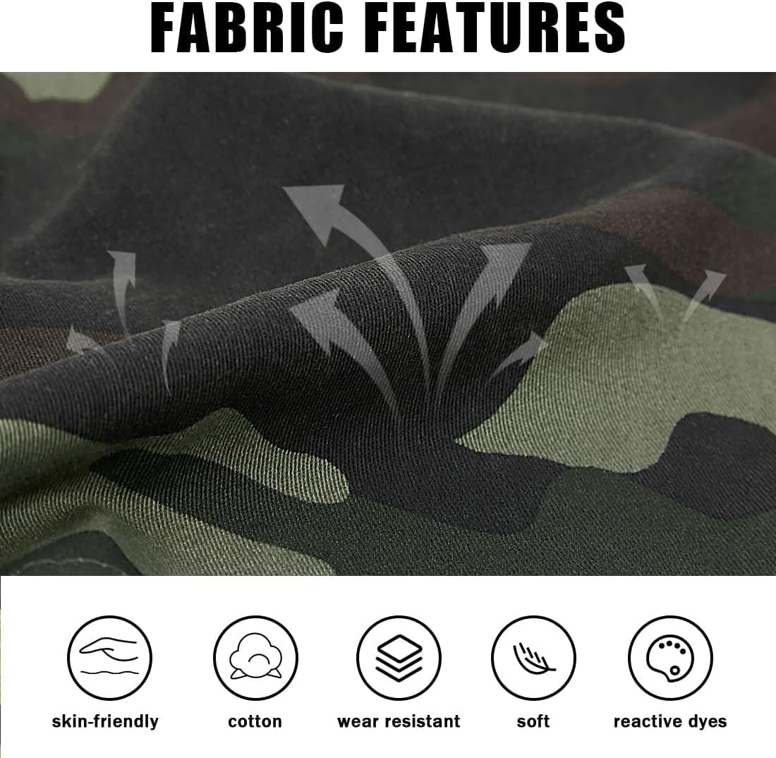 APTRO Men's Camo Cargo Shorts Button Closure Cotton Shorts Multi Button Pockets Casual Shorts 6 Pockets - Image 7