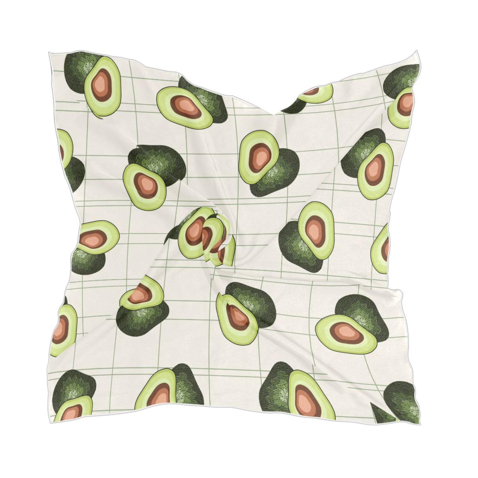 Li Zhi Xin Women's Multicolor Scarves Square Scarf Girl's Headband Headscarf Neck Scarf For Lady Fashion Scarf 60 X 60Cm,23.6 X 23.6In Fruit Chessboard Pattern