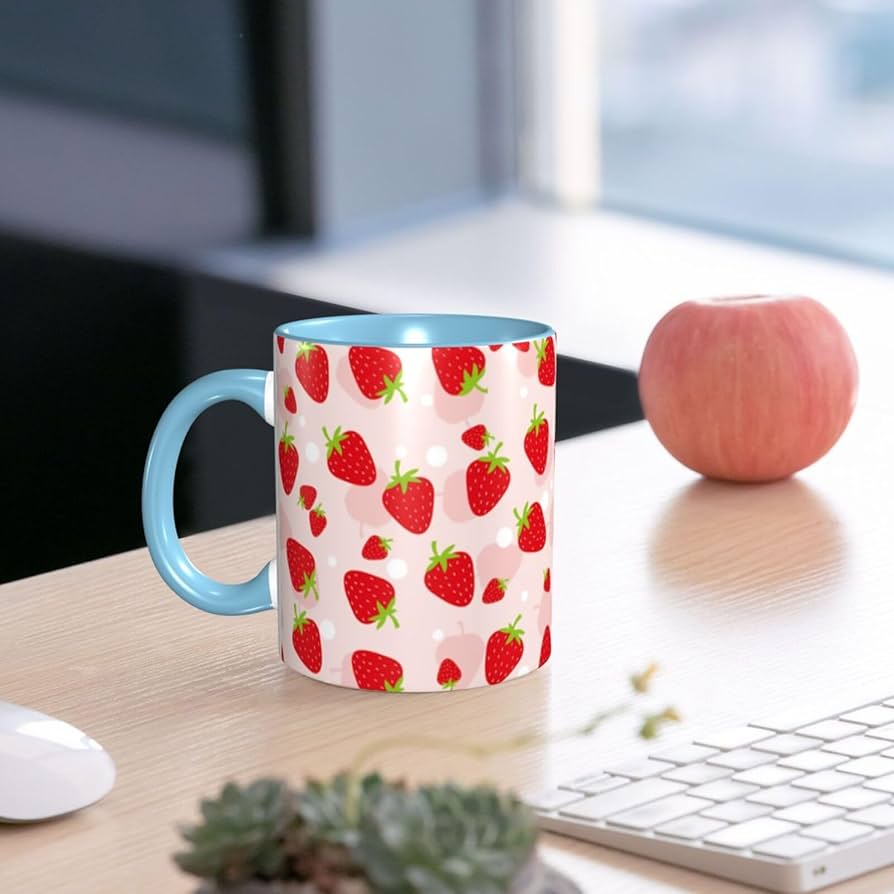 Amazon.co.jp: マグカップ いちご柄 苺柄 イチゴ柄 コーヒー