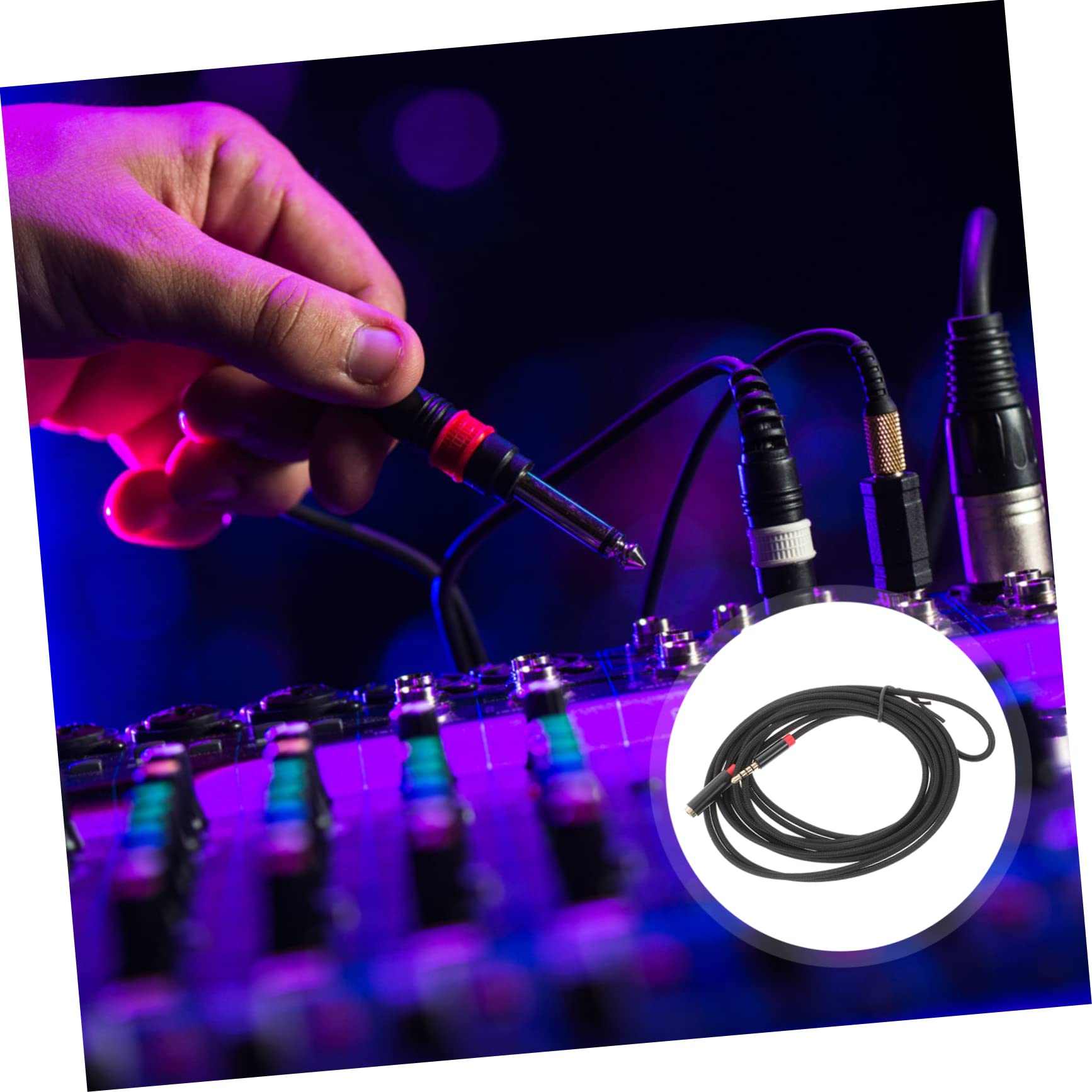 OSALADI 5pièces Câble Audio Stéréo Rallonge Jack Pouce Compatible Ordinateur Écouteurs Pratique Et Fiable avec Support Microphone