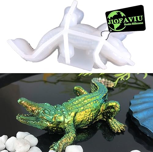 JIOFAVIU Molde de resina de cocodrilo de silicona, molde de silicona de 4.96 pulgadas para resina epoxi y resina UV, molde de resina animal único disponible en Yaxa Peru