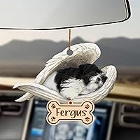 Vista 45 de Chihuahua Sleeping Angel - Adorno conmemorativo de acrílico 2D personalizado para perro, regalo para la pérdida de mascotas, regalo de simpatía