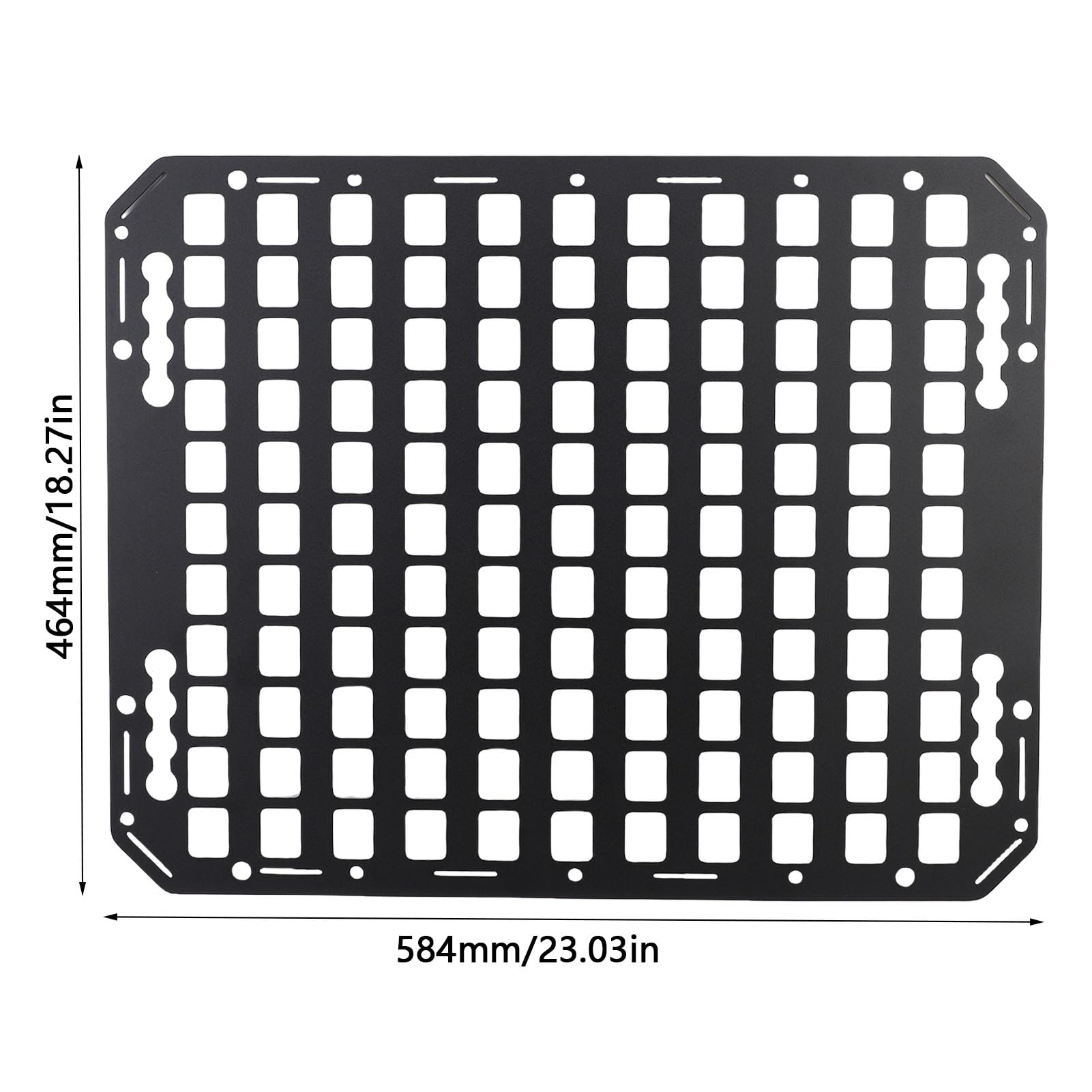 Panel Molle de Camión Panel de Carga Organizador de Estanterías de Aluminio de Servicio Pesado con Múltiples Agujeros para Las Pistas L Se Adapta a SUVS Pickup Camionetas