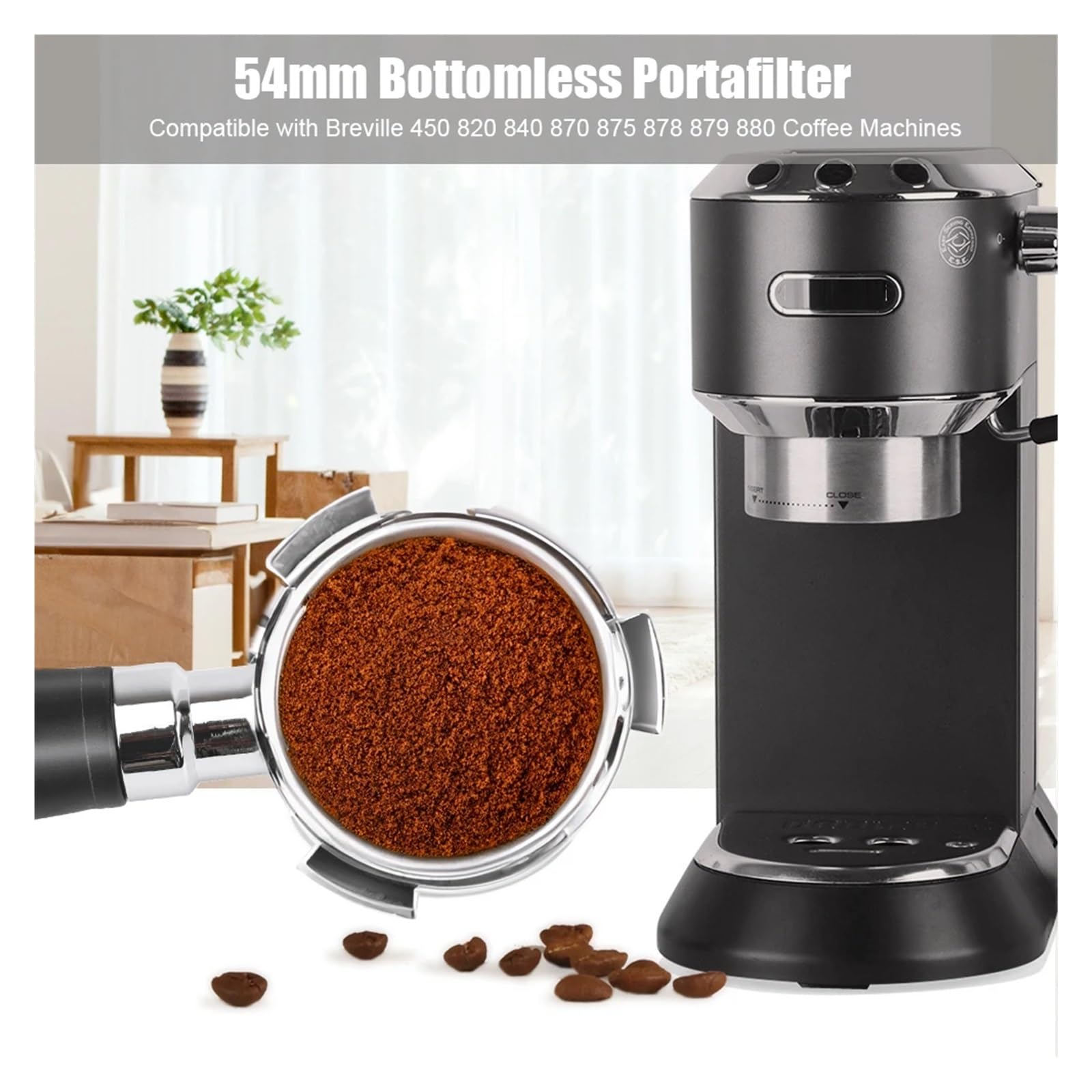 GUYTRM 54 mm Bodenloser nackter Siebträger-Filterkorb 450 820 840 870 875 878 879 880 Maschinen Kaffeezubehör lingli
