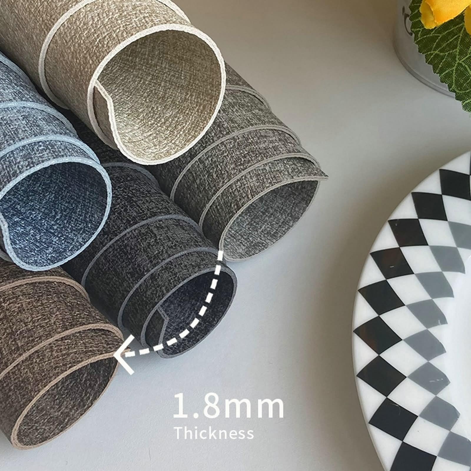 Tischset Winter 4er Set, Tischsets Platzsets Winter 43x30cm Rechteckig, Einfarbig Leder Hellgrau