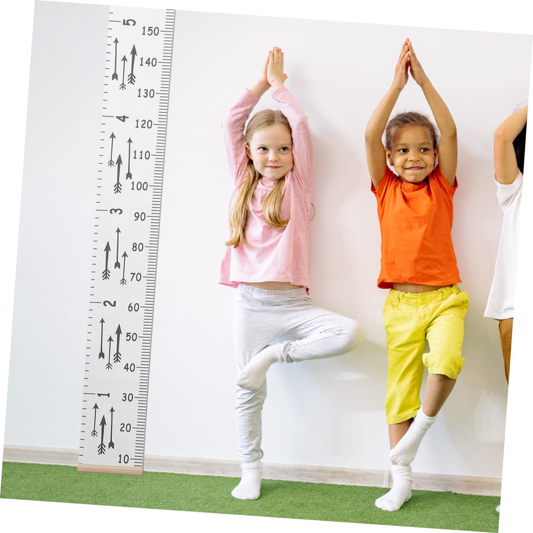 TOPBATHY 4 Piezas regla de altura Decoración de pared con medidor de altura Decoración infantil con medidor de altura medida de altura para pared gráfico de crecimiento del paño