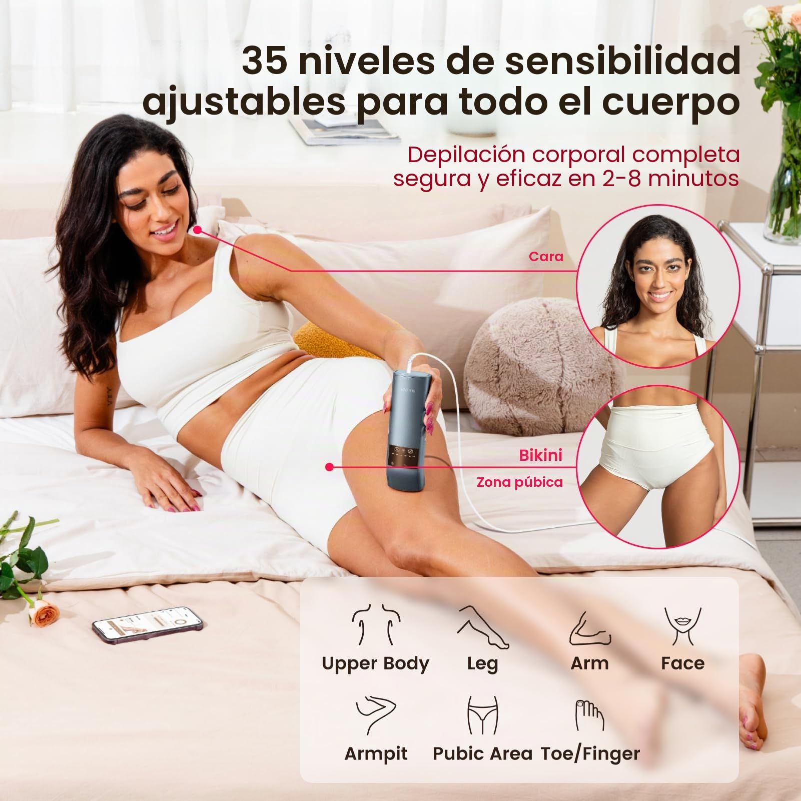 25J Depiladora Laser, Depiladora Luz Pulsada Mujer Hombre con TRIPLE-Pulso, 12 cm² Indolora Zafiro 3℃ Hielo Enfriamiento, Depilación Permanente para Cara, Axilas, Bikini（Azul marino）