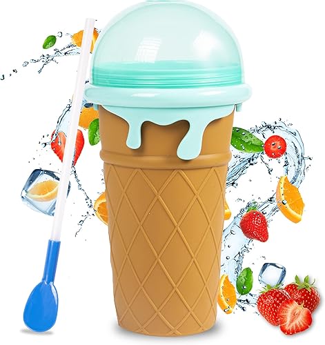 Suu66 Taza para hacer granizados gran capacidad TIK TOK Slushy Maker Frozen Magic Squeeze Cup rápida preparación de granizados y batidos más