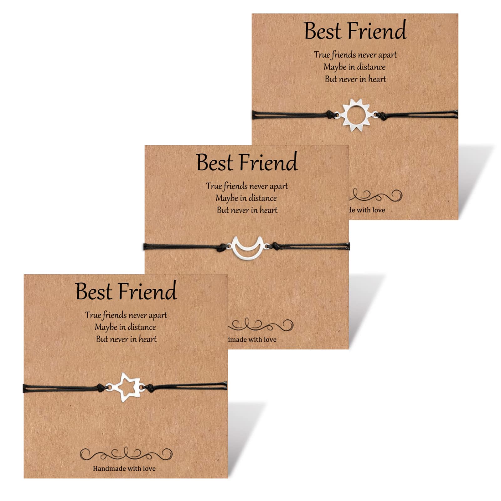 See full amazon price history chart for DAPUBO Friendship Bracelets for 3, Sun Moon Star Best Friends Bracelets, Trio Gifts Bracelet for Women Sister, Adjustable Matching Distance Bracelets Christmas Birthday Gifts, 10.2 inches, Stainless Steel, no gemstone DAPUBO Friendship Bracelets for 3, Sun Moon Star Best Friends Bracelets, Trio Gifts Bracelet for Women Sister, Adjustable Matching Distance Bracelets Christmas Birthday Gifts, 10.2 inches, Stainless Steel, no gemstone (B0CGVQ7QXN) Amazon Price History, Amazon Price Tracker