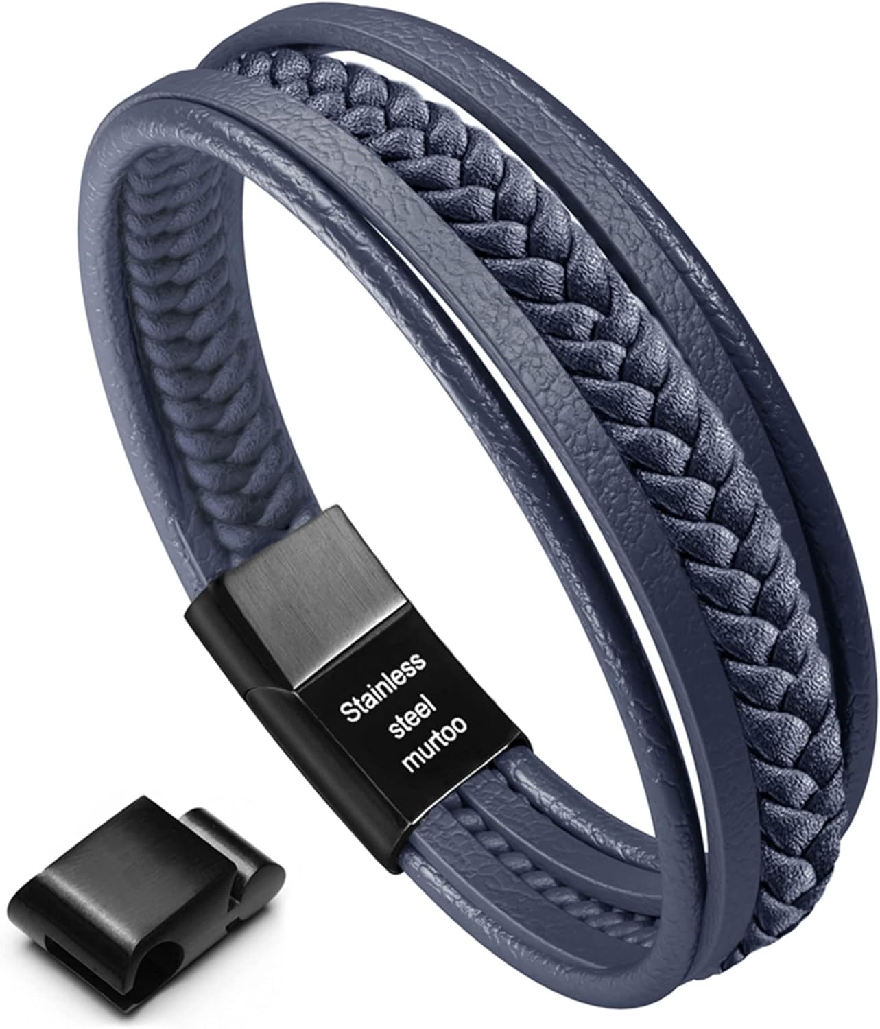 Bracciale In Pelle Per Uomo Murtoo - Chiusura Magnetica In Acciaio, Design Elegante E Ipoallergenico - Foto 10