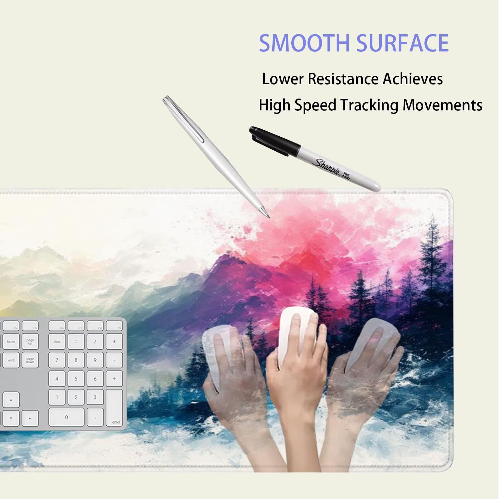 Podkładka pod mysz do gier krajobraz duża podkładka pod mysz XXL 1800 x 900 mm gamingowa podkładka pod mysz kolorowa podkładka na biurko zwiększona precyzja i prędkość dla stabilnego chwytu na