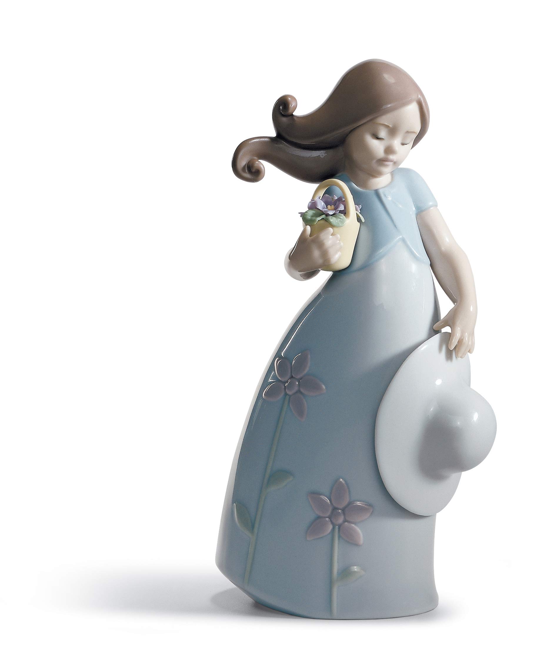 Amazon.com: LLADRÓ Little Violet Girl Figurine. Porcelain Girl