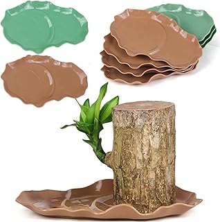 Generic Brazilian Wood Pallet, Brazilian Wood Lotus Leaf Tray, Plant Saucer, Office Desk Decorations Plant Pot Base Office Decor, Ideal for Indoor Decoration (Brown)