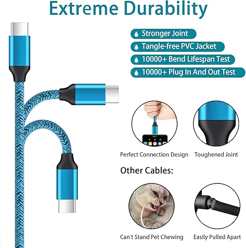 Miniatura 6 de Cargador de pared rápido USB Android de 18 W con cable tipo C de 6 pies para Samsung Galaxy A17 S25 Ultra S25+ A16 5G A53 A13 A15 A14 A54 A25 A23