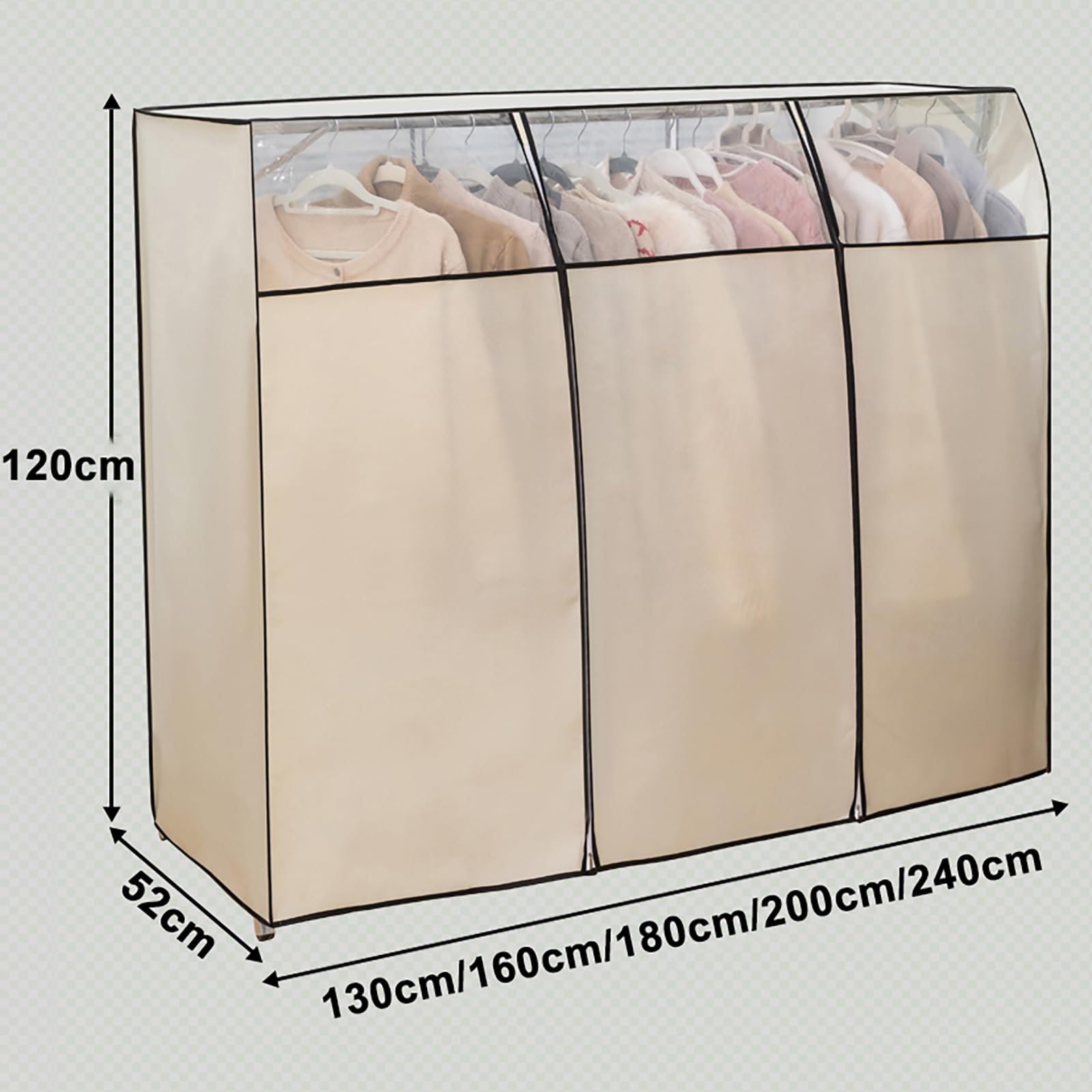Funda para perchero, bolsa protectora transpirable para doble riel y estante de secado X-Space, 4 incluidos, diseño duradero y ligero