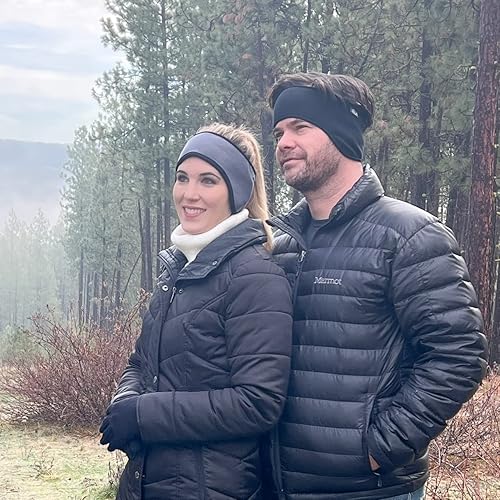 Miniatura 3 de 180s Calentadores de orejas de forro polar unisex para hombres y mujeres excelente para esquí correr ciclismo negro