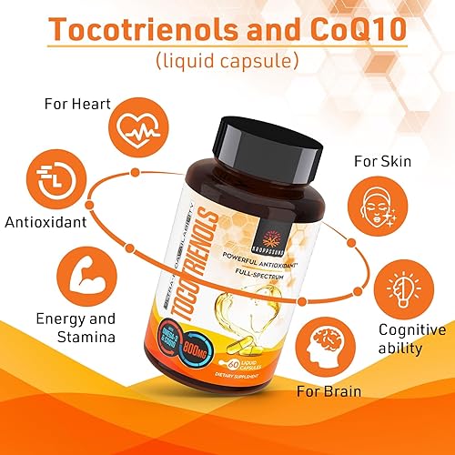 Miniatura 3 de Tocotrienoles 800mg Suplemento  Rico en Vitamina E Tocotrienoles  Producción de energía cardiovascular, antioxidante, celular - 120 cápsulas líquidas