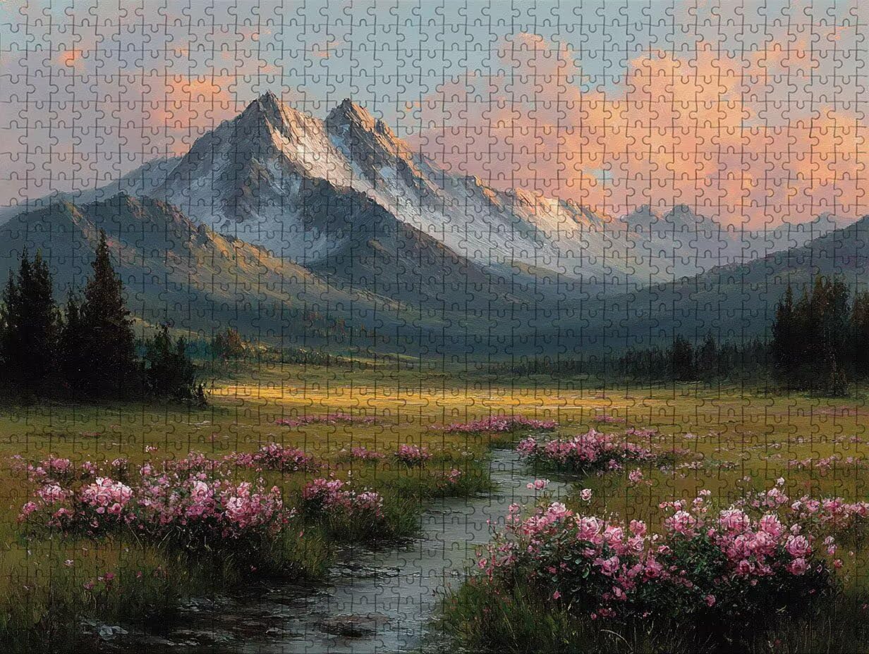 Montagna Puzzle 5000 Pezzi Adulti, Paesaggio Puzzle Legno con Scatola 156x105cm, Idea Regalo Uomo e Donna, Divertimento Per Adulti, per Gioco Familiar, Giochi di Sfida, Squisita Confezione, C-1072