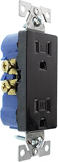 Hubbell RRD15SBKTRZ Duplex Decorator Receptacle Outlet, TR, 15-Amp, 120-Volt, Black