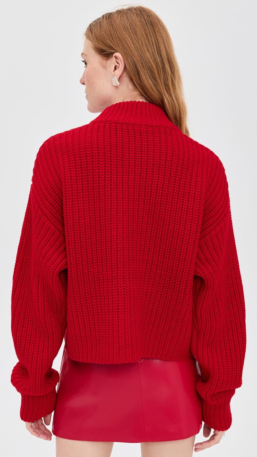 Good American Women's Chunky Knit Mock Neck Sweater - Image 3