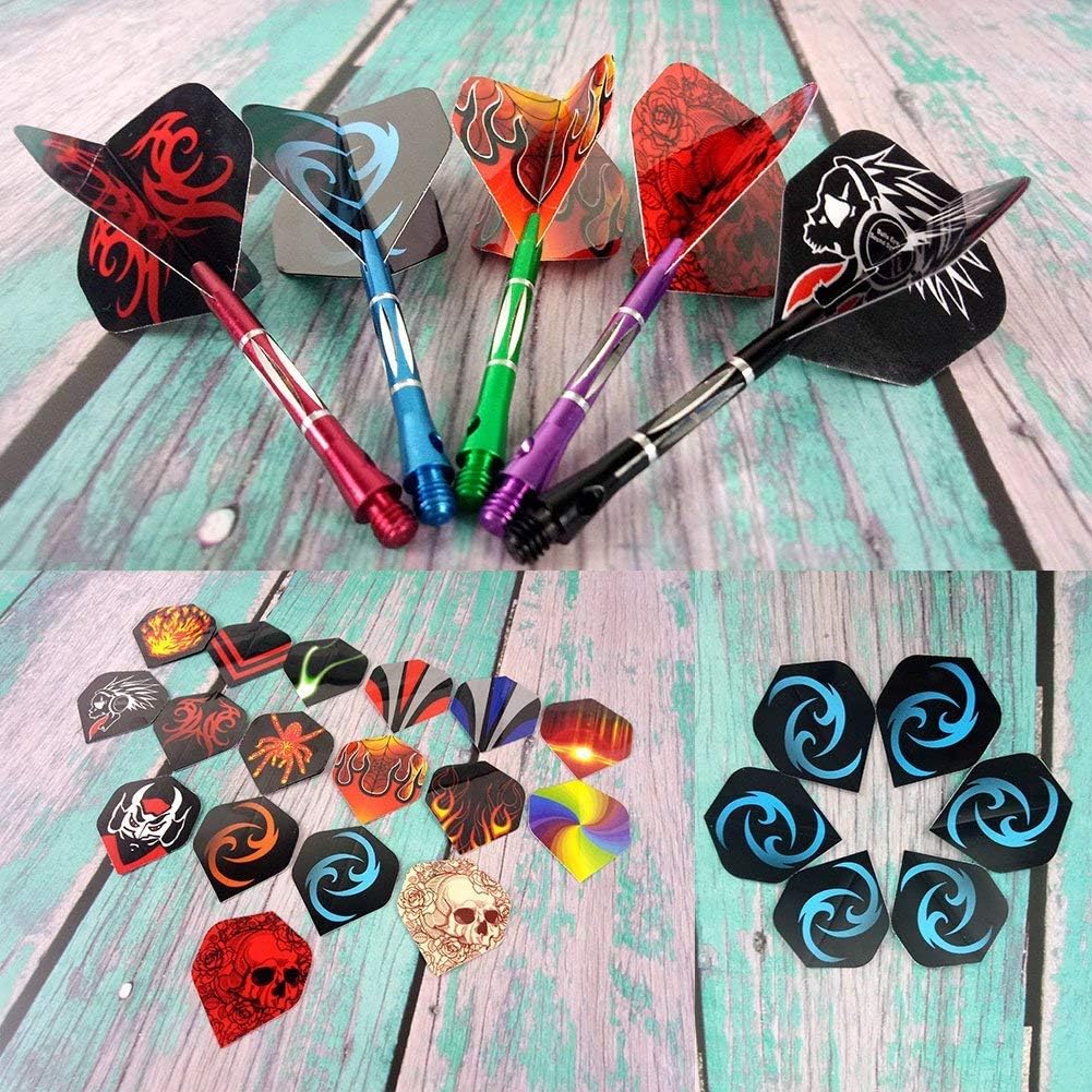 ToBeIT Dart Flights Mixed Sets - Standard Shape Dart Flights for Steel tip Darts and Soft tip Dart (60pcs/96pcs/120pcs)