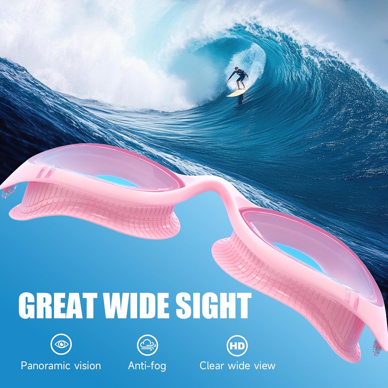 Adult Swim Goggles for Men Women Swimming Goggles Pool Anti-Fog/UV Water Swim Glasses Goggle with Case - Image 3