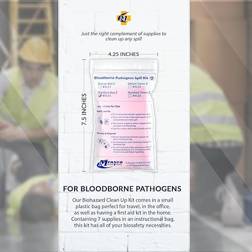 Miniatura 5 de MFASCO Kit de limpieza para vómitos y líquidos corporales  Kits de derrames de sangre, kit de derrames de líquidos corporales  Solución de limpieza