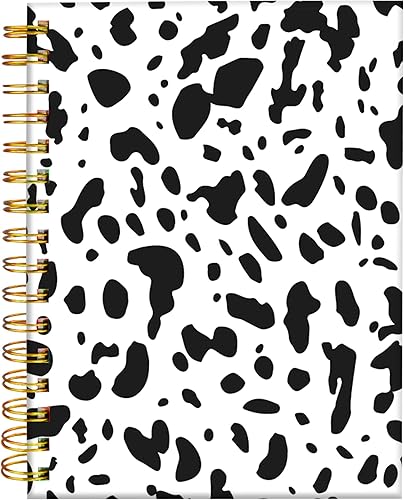 iampanda Cuaderno de espiral con puntos de leopardo, encuadernación fuerte de doble alambre con papel de primera calidad para niñas y mujeres, 60