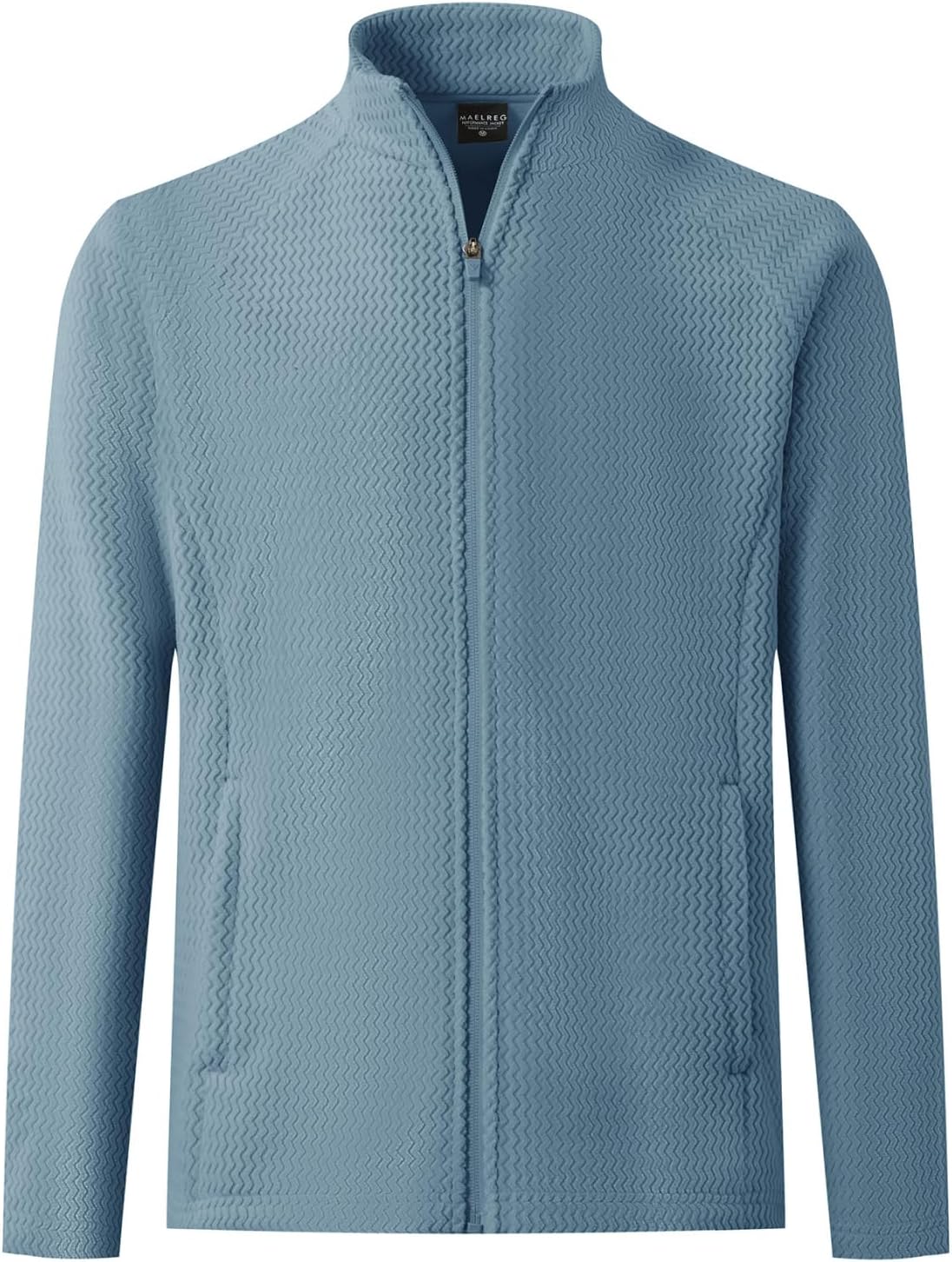 M MAELREG Winter Fleece Jackets for Men Lightweight Stand Collar Fashion Wave Texture Warm Full Zip Mens Coat with Pockets