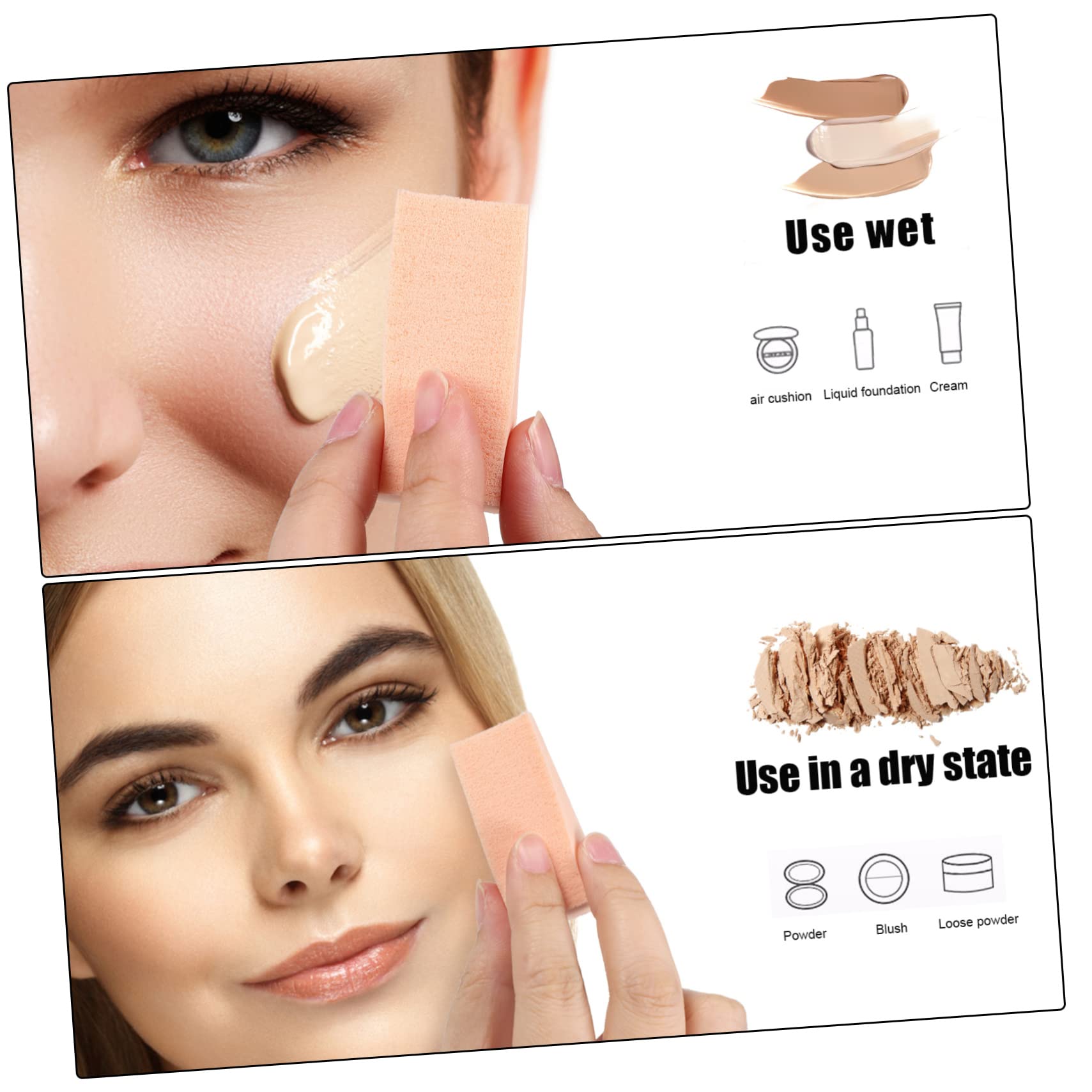 Beavorty 288piezas Esponjas De Maquillaje De Esponjas Triangulares Para Base Líquida Polvo y Crema Aplicadores Suaves y Amigables La Piel Para Cosméticos y Manicura