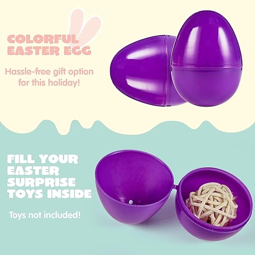 Miniatura 3 de JOYIN 200 huevos de Pascua de 2.3 pulgadas, huevos de plástico vacíos rellenables coloridos y brillantes a granel para caza de Pascua, golosinas de