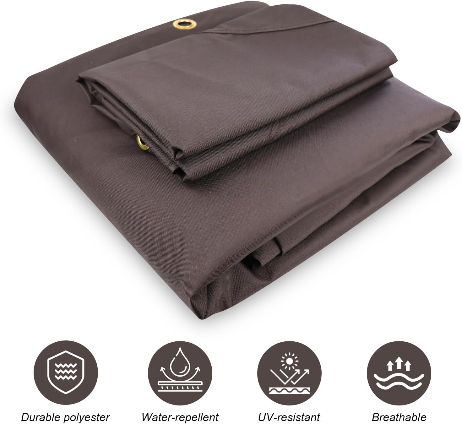 Replacement Gazebo Canopy Top Cover for 10 x 12, Double Tiered Waterproof Canopy Roof for Lowe's Allen Roth Gazebo #GF-12S004B-1 (Brown)