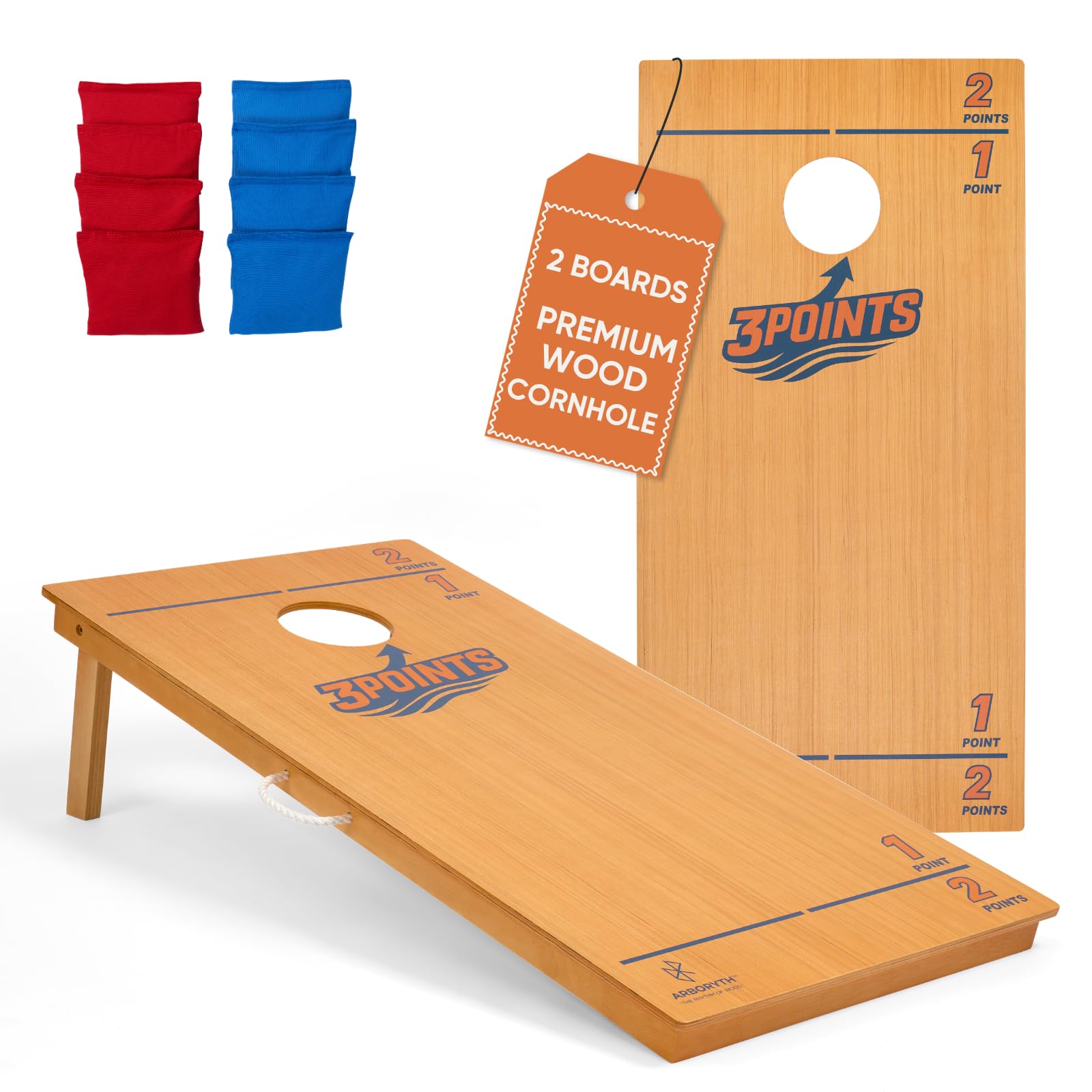 Regulation Cornhole Board Set - Dare to Play at 4x2 ft or 3x2 ft