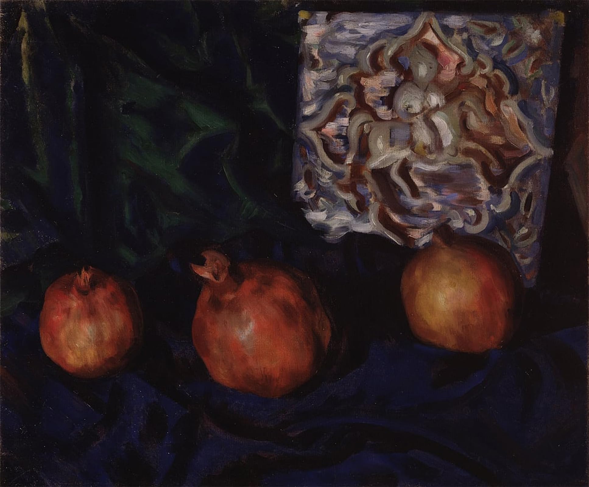 SERENDIPITP Vintage Picture Print on Canvas Wall Art Poster Still Life Pomegranates by Boris Mikhailovich Kustodiev Artwork Print Poster for Wall Decor 60x90cm